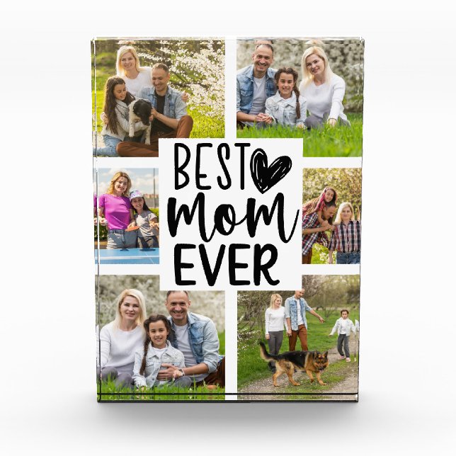 Best Mom Ever Custom Multi Photo Photo Block (Front)