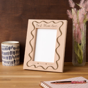 Best Mom Ever Custom names wavy Etched Frames