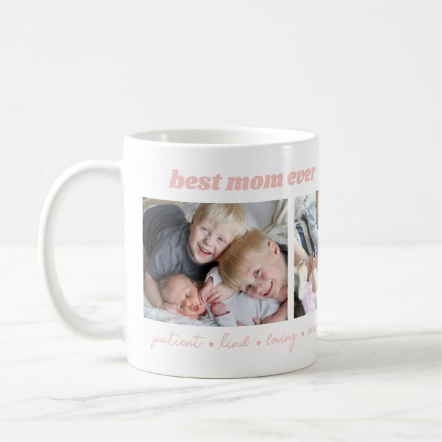 Best Mom Ever Custom Photo Coffee Mug (Left)