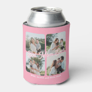 Best Mom Ever custom photo collage keepsake pink Can Cooler