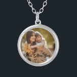 Best Mom Ever - Custom Photo Gift Silver Plated Necklace<br><div class="desc">Celebrate mom with a personalized gift made just for her! This design features Best Mom Ever text with a space to upload your own photo, creating a one-of-a-kind keepsake. Perfect for Mother’s Day, birthdays, or any day you want to show your love. Create a special memory for the number one...</div>