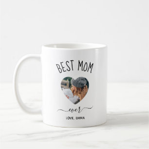 Best Mom Ever Custom  Photo Heart Coffee Mug