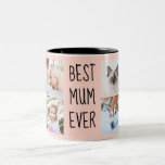 Best Mom Ever Custom Photo Mug<br><div class="desc">Give it as gift to your mom! Photo Grid Handwritten Text Two-Tone cute dusty pink Coffee Mug
Best Mom Ever Custom Photo Mug</div>