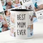 Best Mom Ever Custom Photo Mug<br><div class="desc">Give it as gift to your mom! Photo Grid Handwritten Text Two-Tone Coffee Mug
Best Mom Ever Custom Photo Mug</div>