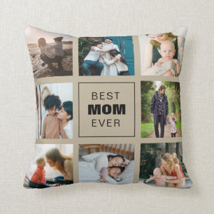 Best Mom Ever Custom Photo Personalized Throw Pillow