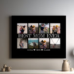 Best Mom Ever Customizable Black Photo Collage Canvas Print<br><div class="desc">The "Best Mom Ever Customizable Black Photo Collage Canvas Print" is a personalized masterpiece designed to celebrate exceptional mothers. This canvas print lets you create a unique collage of cherished family photos, a heartfelt gift that symbolizes gratitude and affection. With its elegant black design, it complements any decor and serves...</div>