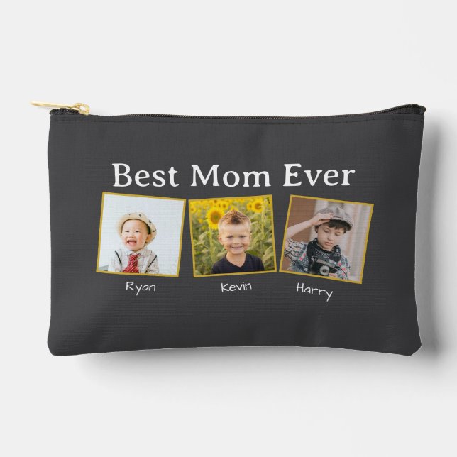 Best Mom Ever Customizable name and images Accessory Pouch (Front)
