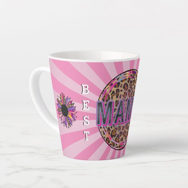 Best Mom Ever Customize Floral Latte Mug (Left Angle)