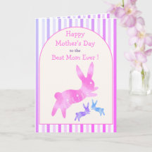 Best Mom Ever Cute Bunny Pink Custom Mother’s Day