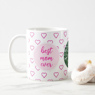 Best Mom Ever Cute Pink Hearts Photo Mother's Day Coffee Mug