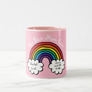 Best Mom Ever Cute Rainbow Pink Two-Tone Coffee Mug