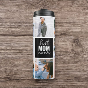 Best Mom Ever Cute Script Photo Collage Thermal Tumbler