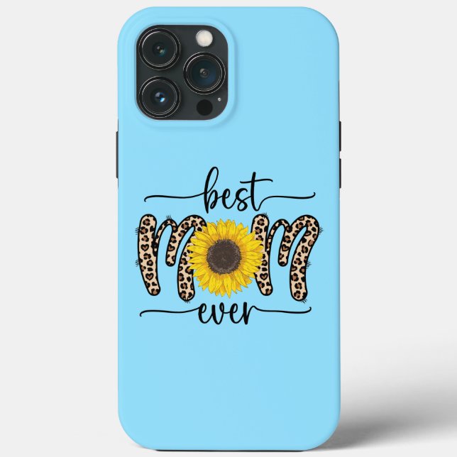 Best Mom Ever Cute Sunflower Blue Case-Mate iPhone Case (Back)