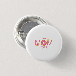 Best Mom Ever Doughnut Floral Party 1 Inch Round Button