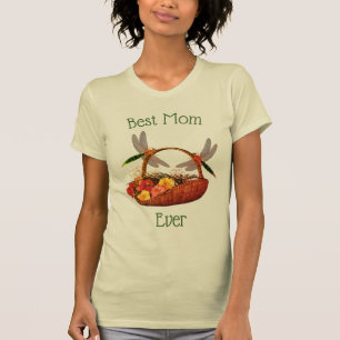 Best Mom Ever Dragonflies Flower Basket T-Shirt