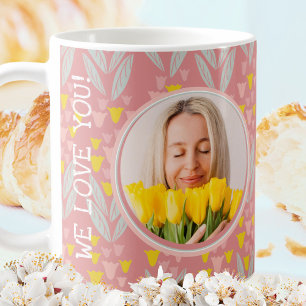 BEST MOM EVER Dusty Rose Vintage Floral  Coffee Mug