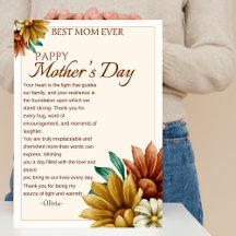 Best Mom Ever elegant happy mother's day flawer