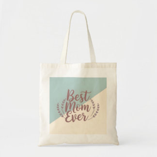 Best Mom Ever - Elegant Mint and Cream Design Tote Bag