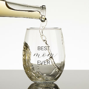 Best Mom Ever Elegant Mother's Day Stemless Wine Glass