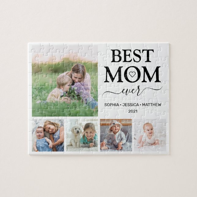 Best Mom Ever Family Photo Collage Jigsaw Puzzle (Horizontal)