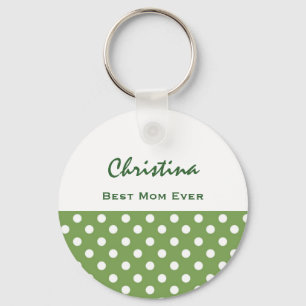 Best Mom Ever Festive Polka Dots Gift Item Keychain