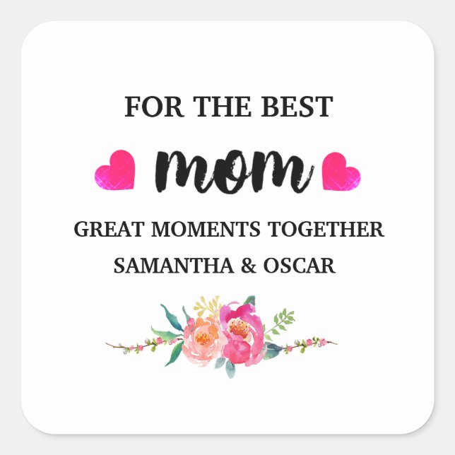  Best Mom Ever | Floral Candle Label Gift  (Front)
