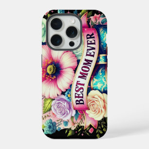 Best Mom Ever Floral iPhone Case – Vintage Roses 