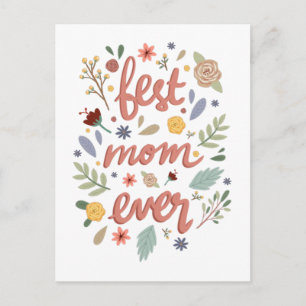 Best Mom Ever Floral Mother’s Day Postcard