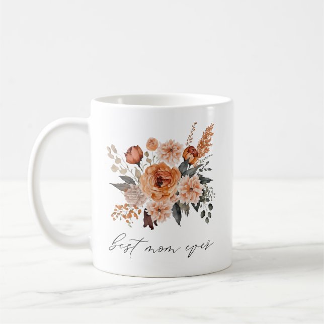 Best Mom Ever Floral Mother's Day Mug Gift (Left)