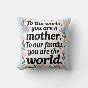 Best Mom Ever Floral Mother's Day Quote Throw Pillow