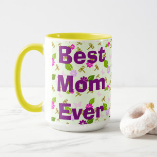 Best Mom Ever Floral Mug
