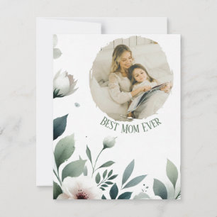 Best Mom Ever - Floral Pastel Card for Mom