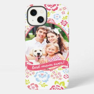 Best Mom Ever Floral Personalized Custom Photo iPhone 13 Case