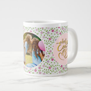 Best Mom Ever Floral Photo Mother's Day Large Coffee Mug
