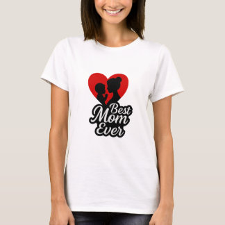 Best Mom Ever Floral Typography Design T-Shirt