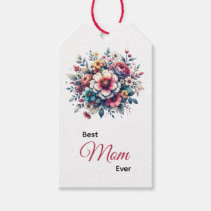 Best Mom ever floral watercolor Gift Tags