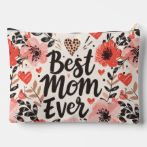 Best Mom Ever Flower Large Accessory Pouch