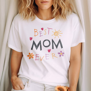Best Mom Ever Fun Colourful Clipart Mother's Day Tri-Blend Shirt