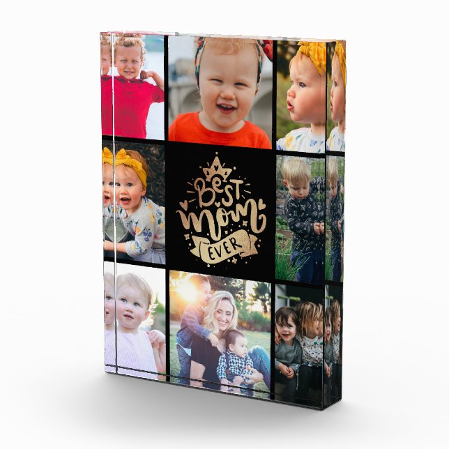 Best Mom Ever Gold letterin Custom Collage Photo B (Right)