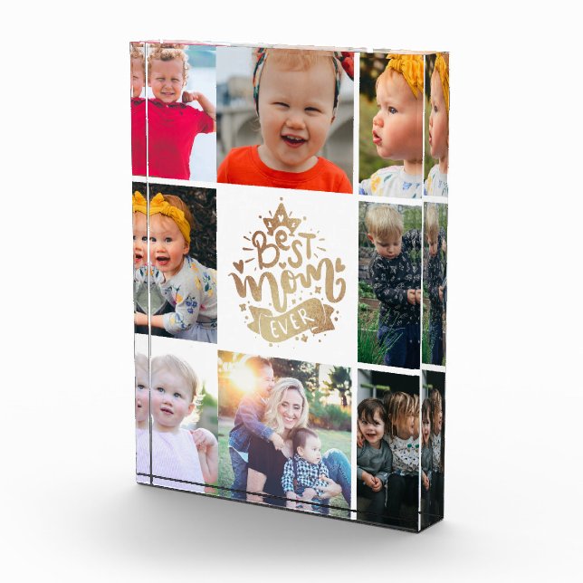 Best Mom Ever Gold letterin Custom Collage Photo B (Right)