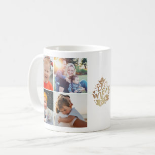 Best Mom Ever Gold Lettering 9 Photo Collage Mommy Coffee Mug