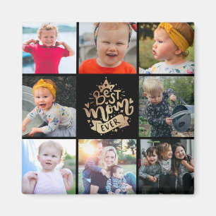 Best Mom Ever Gold Photo Collage Gift   Magnet