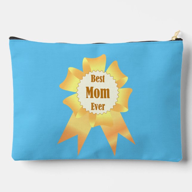 Best mom ever Golden winner award ribbon Accessory Pouch (Back)