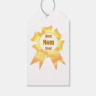 Best mom ever Golden winner award ribbon Gift Tags