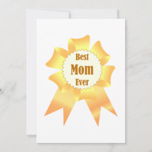 Best mom ever Golden winner award ribbon Holiday Card