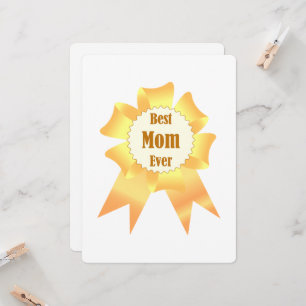Best mom ever Golden winner award ribbon Invitation