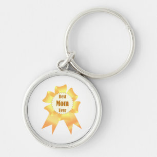 Best mom ever Golden winner award ribbon Keychain