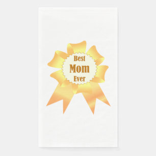 Best mom ever Golden winner award ribbon Napkin