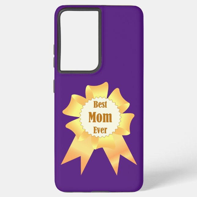 Best mom ever Golden winner award ribbon Samsung Galaxy S21+ Case (Back)