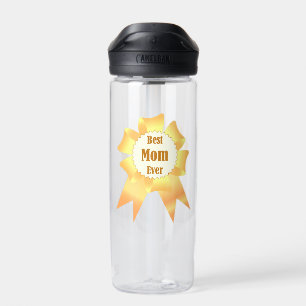 Best mom ever Golden winner award ribbon Water Bottle